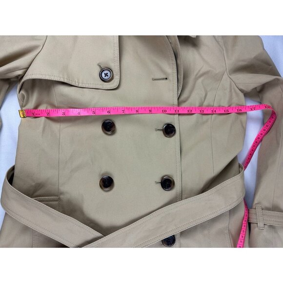 NWOT J.Crew Collection Icon Trench Coat in Light Khaki Classic Preppy 2 Petite - Picture 8 of 8